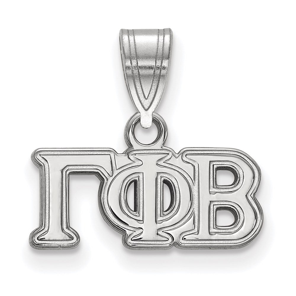 Sterling Silver Rhodium-plated LogoArt Gamma Phi Beta Sorority Greek Letters Medium Pendant