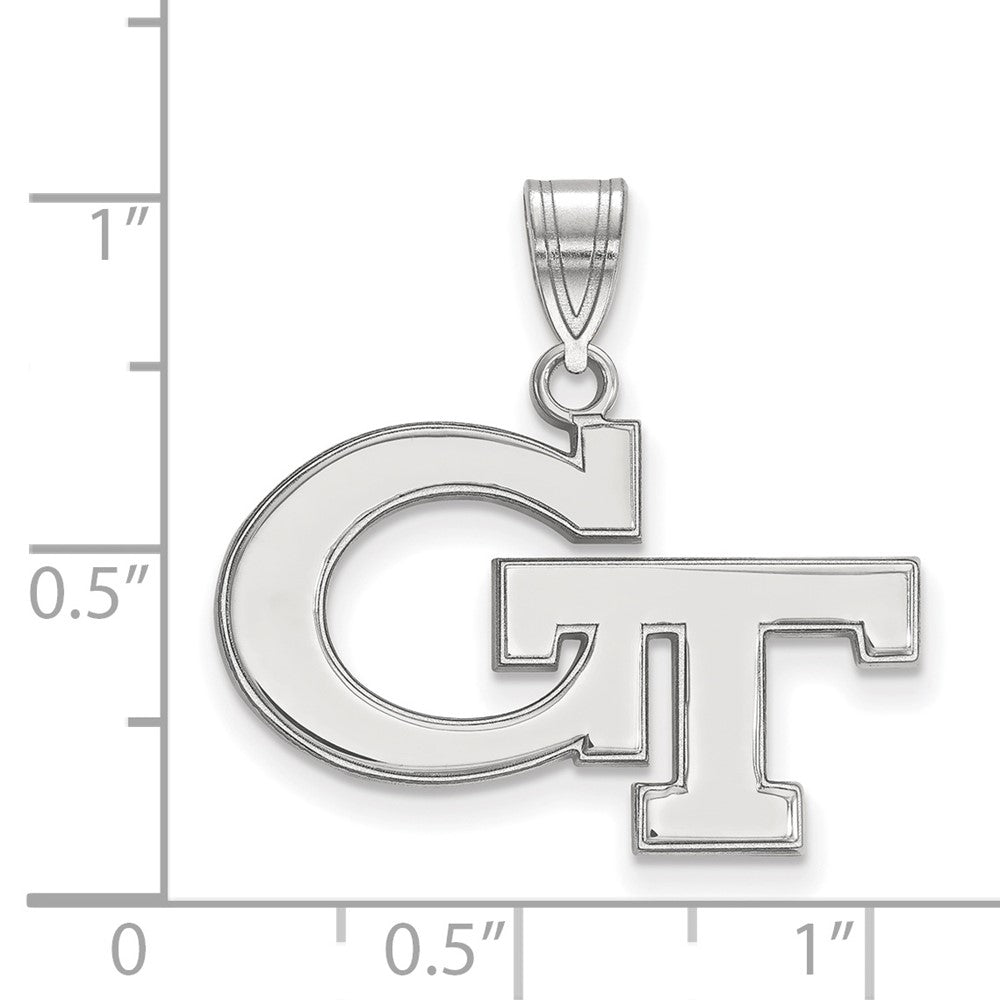 14k White Gold LogoArt Georgia Institute of Technology G-T Medium Pendant