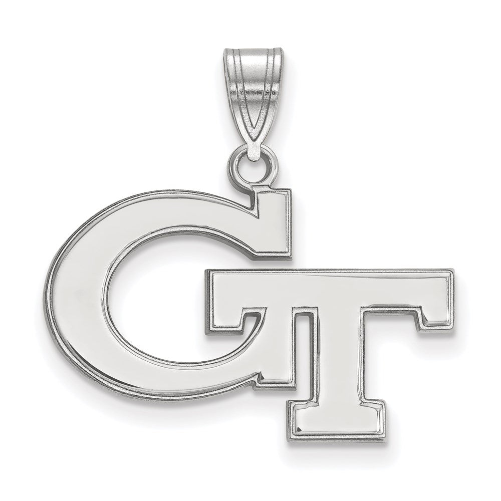10k White Gold LogoArt Georgia Institute of Technology G-T Medium Pendant