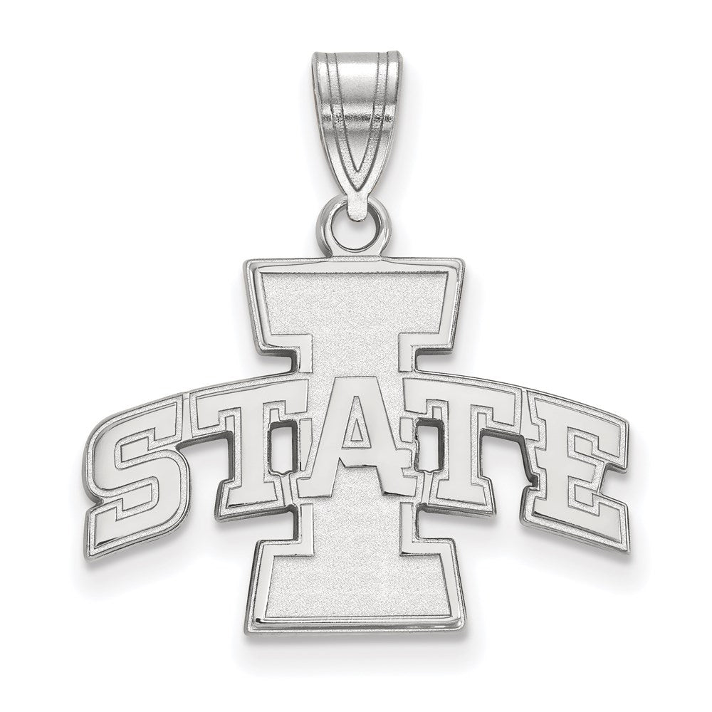 Sterling Silver Rhodium-plated LogoArt Iowa State University Medium Pendant
