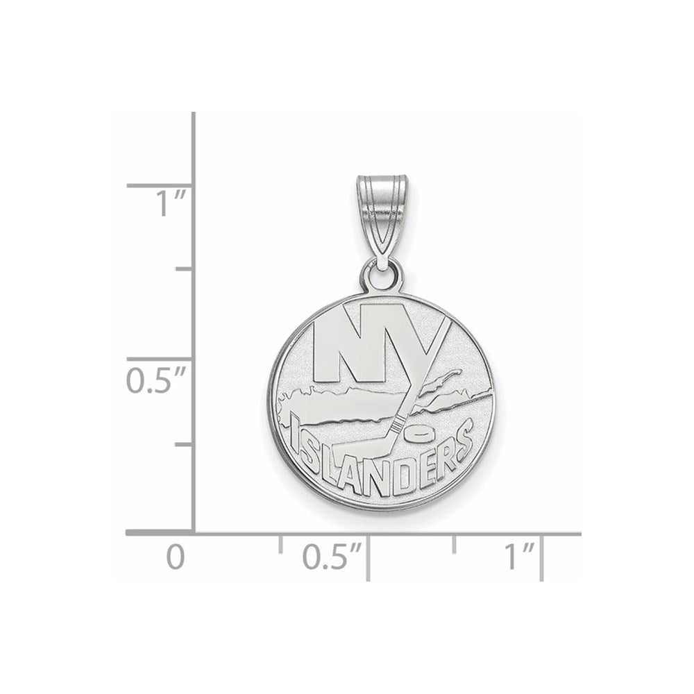 Sterling Silver Rhodium-plated NHL LogoArt New York Islanders Medium Pendant