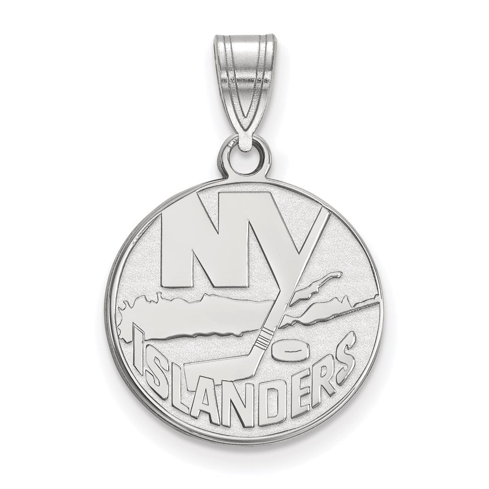 10k White Gold NHL LogoArt New York Islanders Medium Pendant