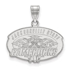 Sterling Silver Rhodium-plated LogoArt Jacksonville State University Medium Pendant