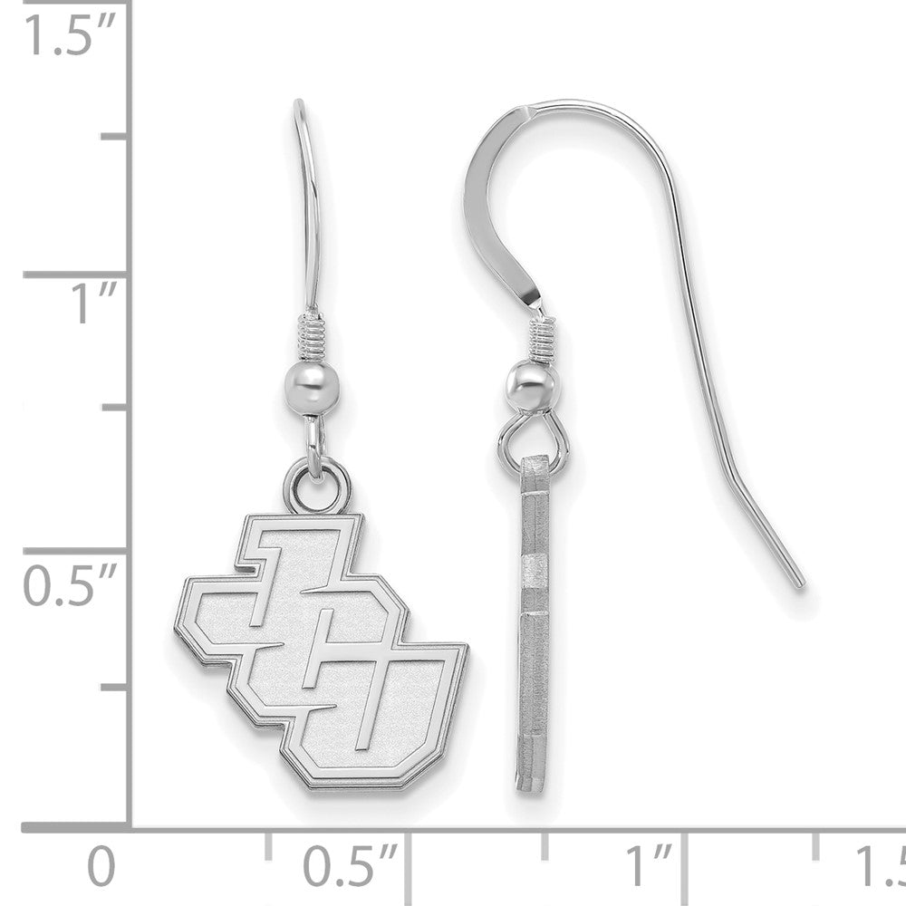Sterling Silver Rhodium-plated LogoArt John Carroll University Small Dangle Wire Earrings