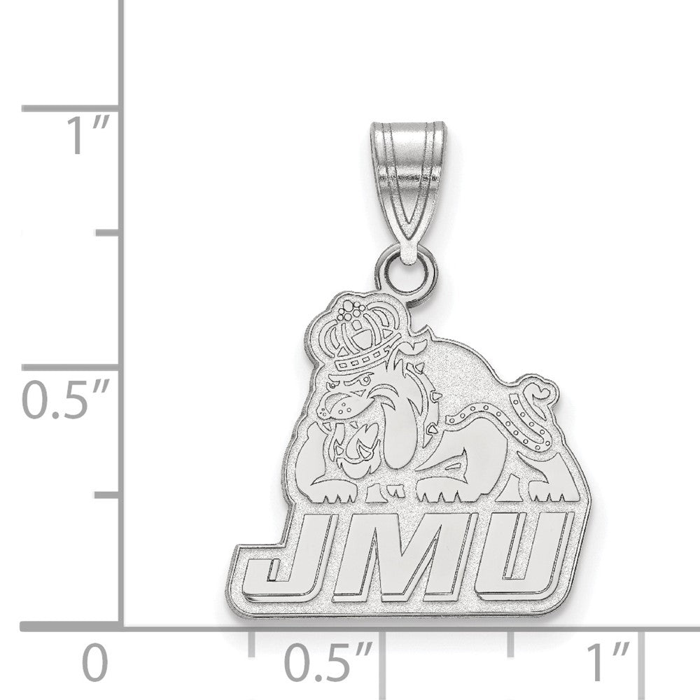 10k White Gold LogoArt James Madison University Medium Pendant