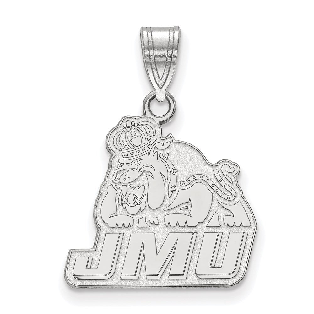 10k White Gold LogoArt James Madison University Medium Pendant