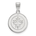 Sterling Silver Rhodium-plated NHL LogoArt Winnipeg Jets Medium Pendant