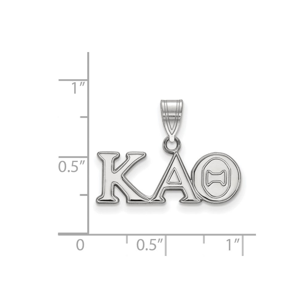 Sterling Silver Rhodium-plated LogoArt Kappa Alpha Theta Sorority Greek Letters Medium Pendant