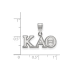 Sterling Silver Rhodium-plated LogoArt Kappa Alpha Theta Sorority Greek Letters Medium Pendant