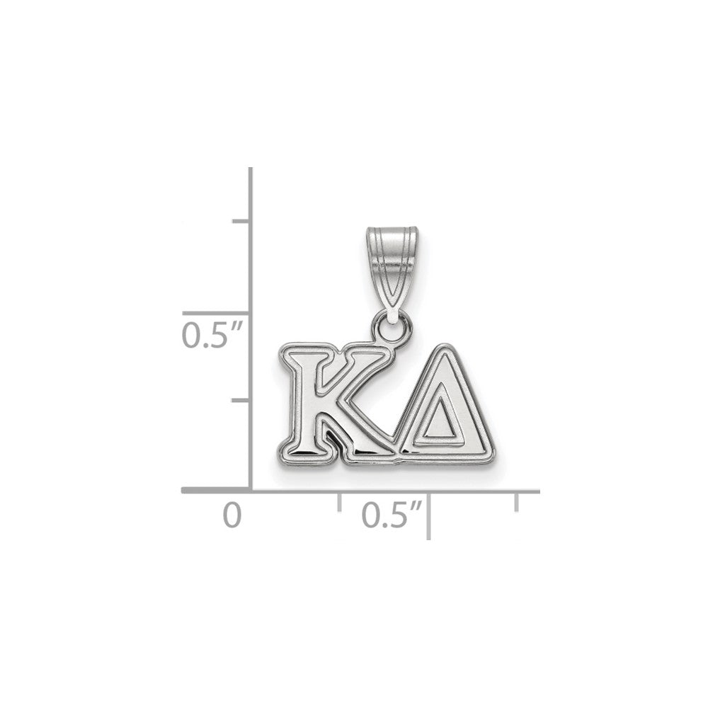 Sterling Silver Rhodium-plated LogoArt Kappa Delta Sorority Greek Letters Medium Pendant