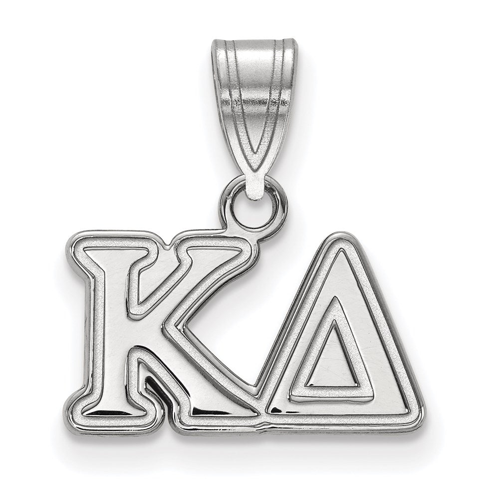 Sterling Silver Rhodium-plated LogoArt Kappa Delta Sorority Greek Letters Medium Pendant
