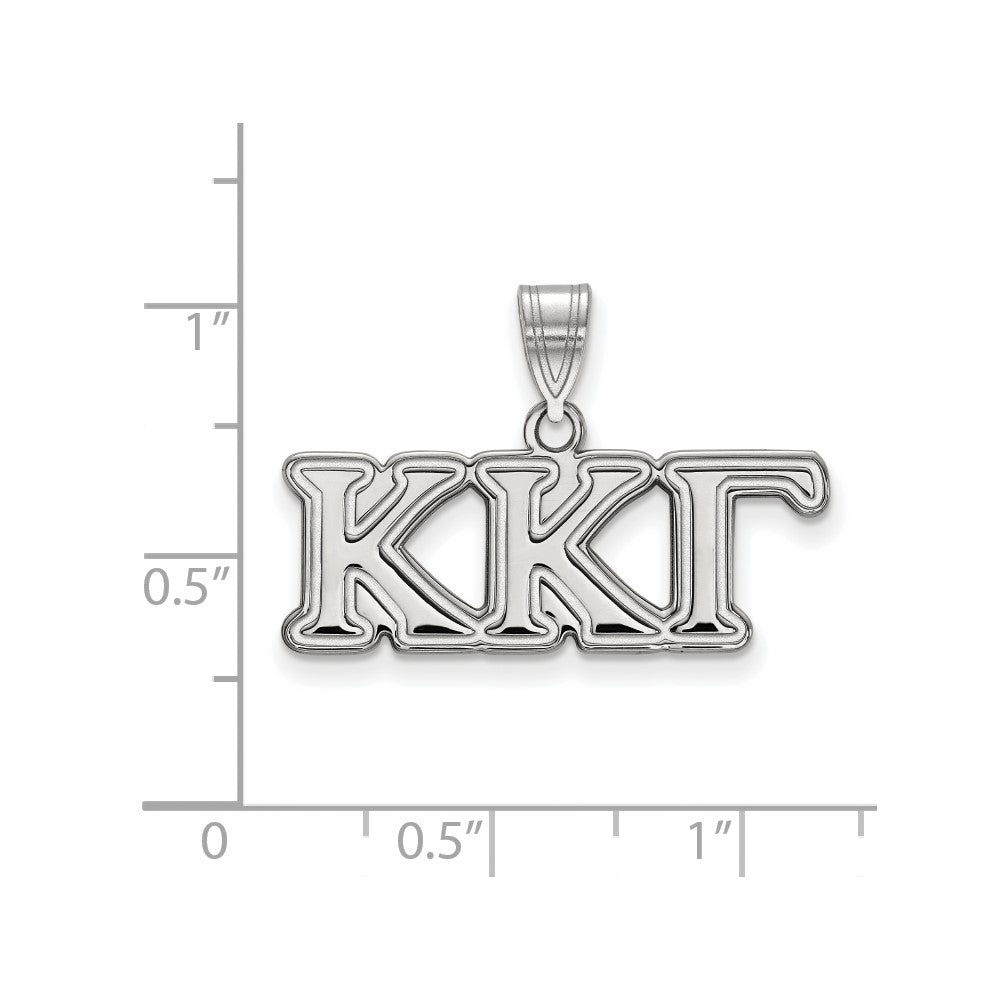 Sterling Silver Rhodium-plated LogoArt Kappa Kappa Gamma Sorority Greek Letters Medium Pendant