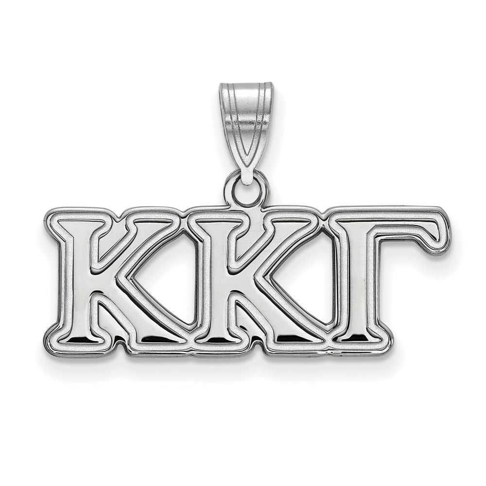 Sterling Silver Rhodium-plated LogoArt Kappa Kappa Gamma Sorority Greek Letters Medium Pendant