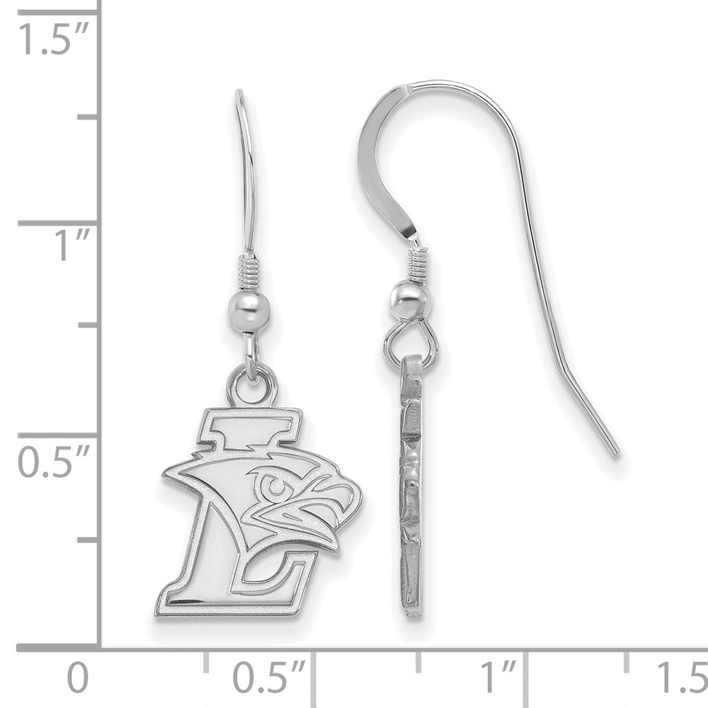 Sterling Silver Rhodium-plated LogoArt Lehigh University Small Dangle Wire Earrings