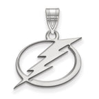 Sterling Silver Rhodium-plated NHL LogoArt Tampa Bay Lightning Medium Pendant