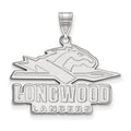 Sterling Silver Rhodium-plated LogoArt Longwood University Lancers Large Pendant