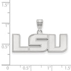 Sterling Silver Rhodium-plated LogoArt Louisiana State University L-S-U Medium Pendant
