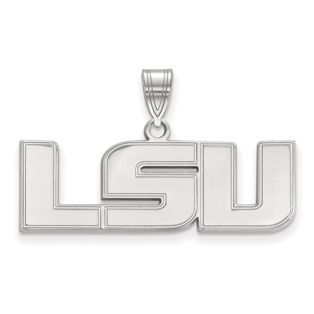 14k White Gold LogoArt Louisiana State University L-S-U Medium Pendant