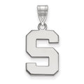 14k White Gold LogoArt Michigan State University Letter S Medium Pendant