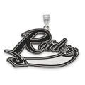 Sterling Silver Rhodium-plated LogoArt Mt Union College Raiders Extra Large Enameled Pendant