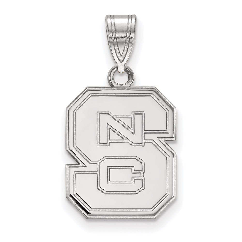 14k White Gold LogoArt North Carolina State University N-C-S Medium Pendant