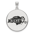 Sterling Silver Rhodium-plated LogoArt North Dakota State University Extra Large Enameled Disc Pendant