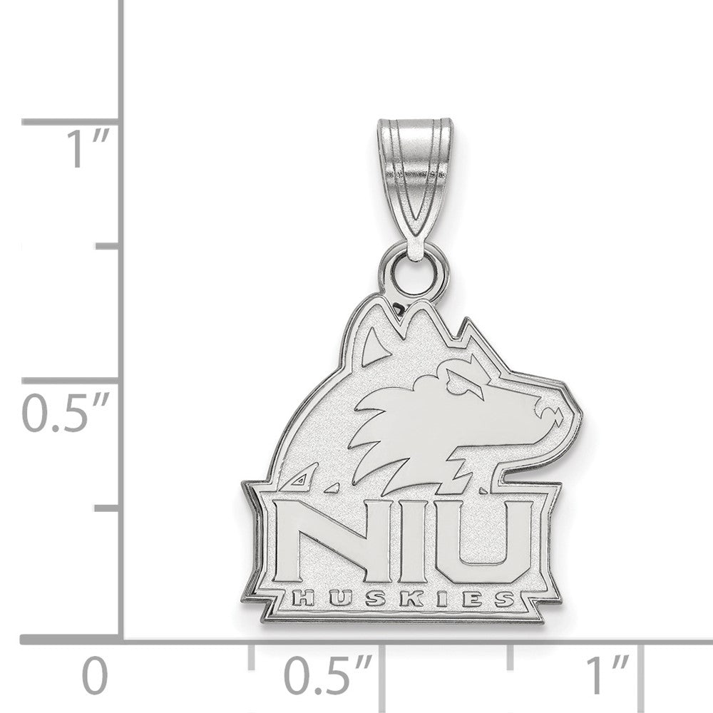 14k White Gold LogoArt Northern Illinois University N-I-U Huskies Medium Pendant