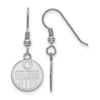 Sterling Silver Rhodium-plated NHL LogoArt Edmonton Oilers Small Dangle Wire Earrings