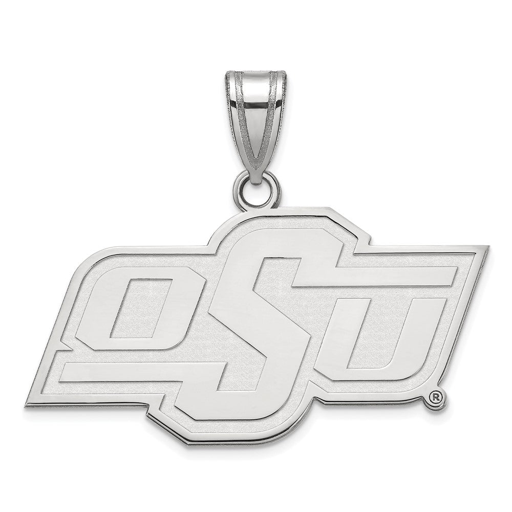10k White Gold LogoArt Oklahoma State University O-S-U Medium Pendant