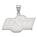 10k White Gold LogoArt Oklahoma State University O-S-U Medium Pendant
