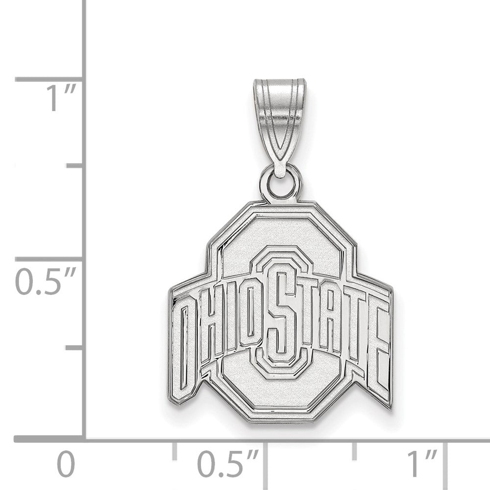 14k White Gold LogoArt The Ohio State University Medium Pendant