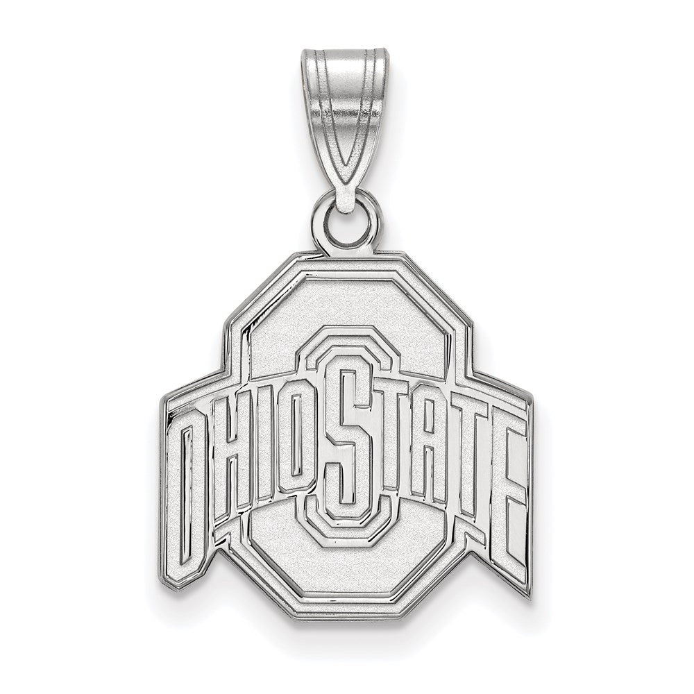 10k White Gold LogoArt The Ohio State University Medium Pendant