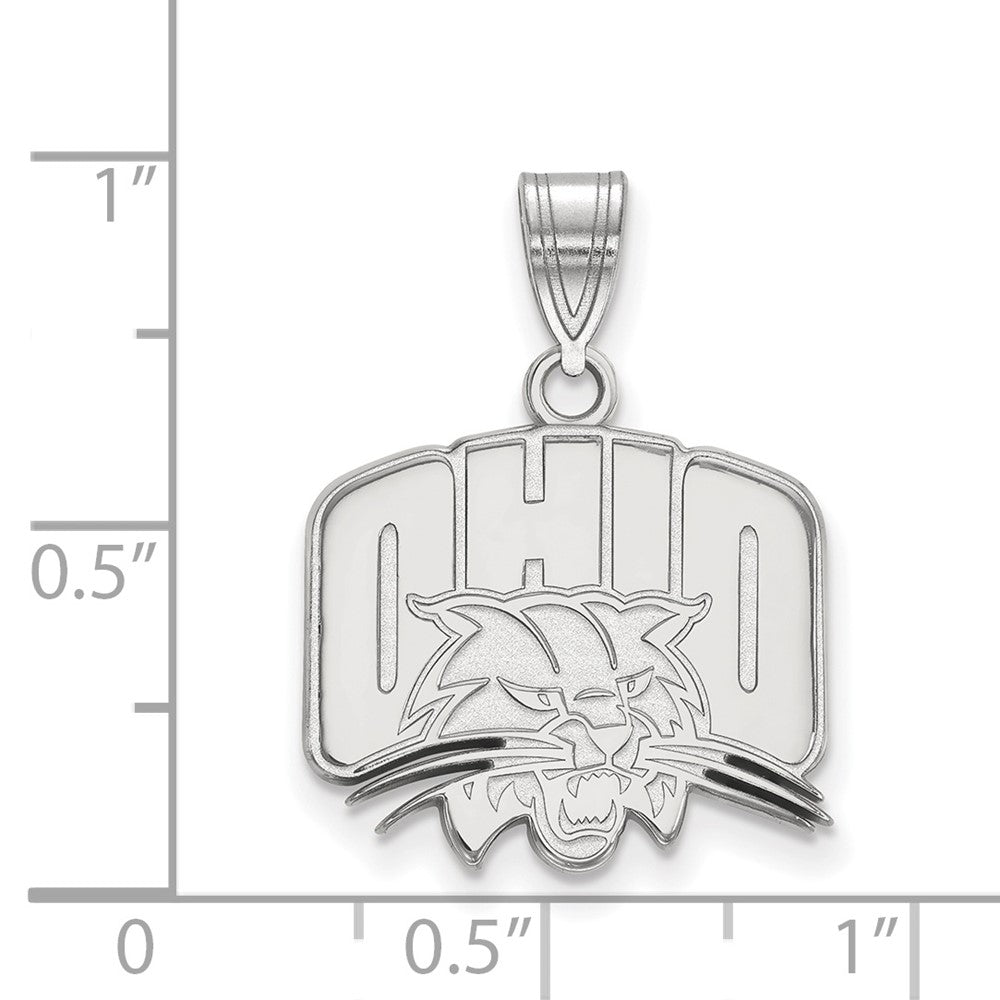 14k White Gold LogoArt Ohio University Medium Pendant