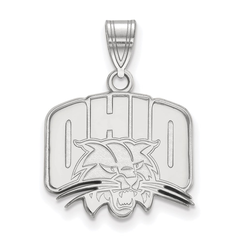 10k White Gold LogoArt Ohio University Medium Pendant