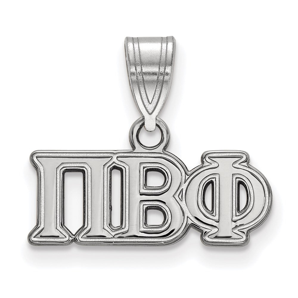Sterling Silver Rhodium-plated LogoArt Pi Beta Phi Sorority Greek Letters Medium Pendant