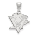 Sterling Silver Rhodium-plated NHL LogoArt Pittsburgh Penguins Medium Pendant
