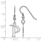 Sterling Silver Rhodium-plated LogoArt Pepperdine University Letter P Small Dangle Wire Earrings