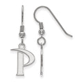 Sterling Silver Rhodium-plated LogoArt Pepperdine University Letter P Small Dangle Wire Earrings