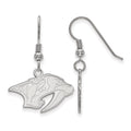 Sterling Silver Rhodium-plated NHL LogoArt Nashville Predators Small Dangle Earrings