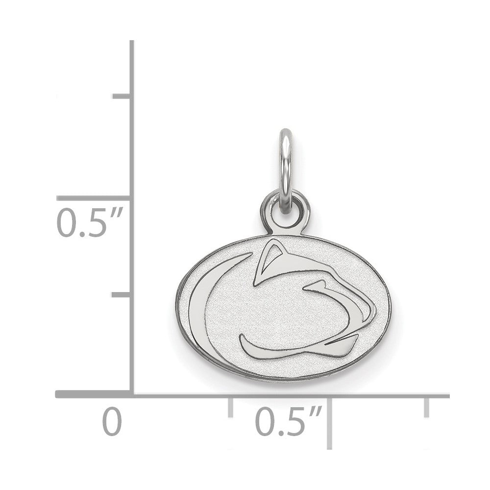 Sterling Silver Rhodium-plated LogoArt Penn State University Lion Extra Small Pendant