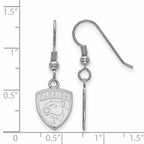 Sterling Silver Rhodium-plated NHL LogoArt Florida Panthers Small Dangle Wire Earrings