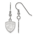 Sterling Silver Rhodium-plated NHL LogoArt Florida Panthers Small Dangle Wire Earrings