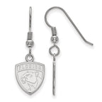 Sterling Silver Rhodium-plated NHL LogoArt Florida Panthers Small Dangle Wire Earrings