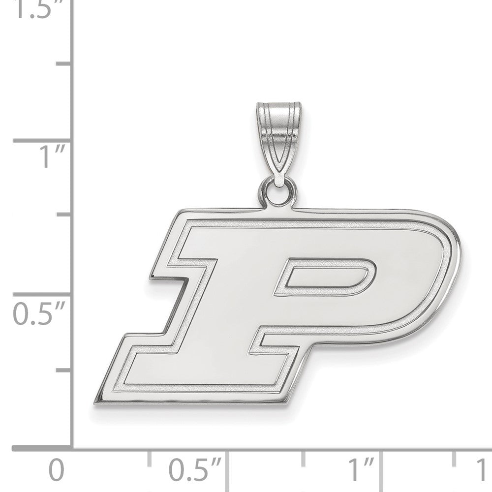 14k White Gold LogoArt Purdue University Letter P Medium Pendant