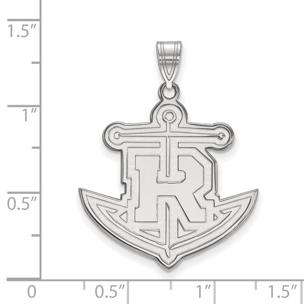 Sterling Silver Rhodium-plated LogoArt Rollins College Anchor Extra Large Pendant