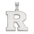 Sterling Silver Rhodium-plated LogoArt Rutgers University Letter R Large Pendant