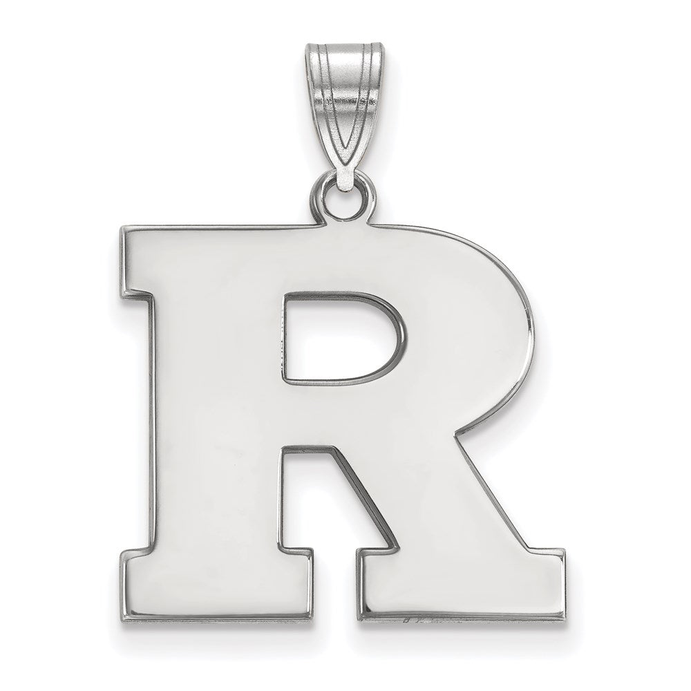 10k White Gold LogoArt Rutgers University Letter R Large Pendant