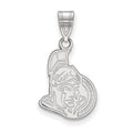 Sterling Silver Rhodium-plated NHL LogoArt Ottawa Senators Medium Pendant