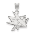 Sterling Silver Rhodium-plated NHL LogoArt San Jose Sharks Medium Pendant