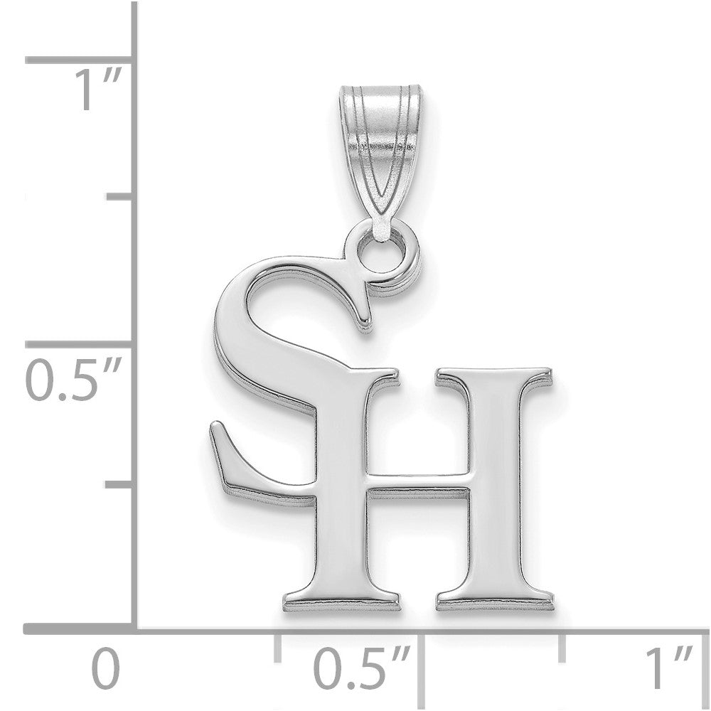 Sterling Silver Rhodium-plated LogoArt Sam Houston State University Medium Pendant